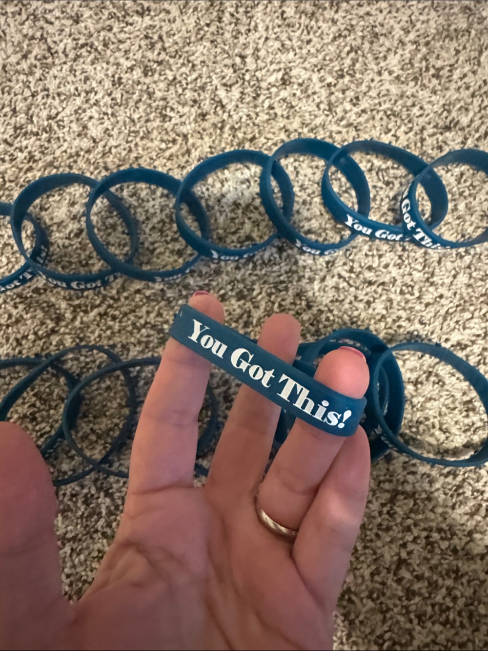 15 Count -“You Got This!” Teal Silicone Bracelet
